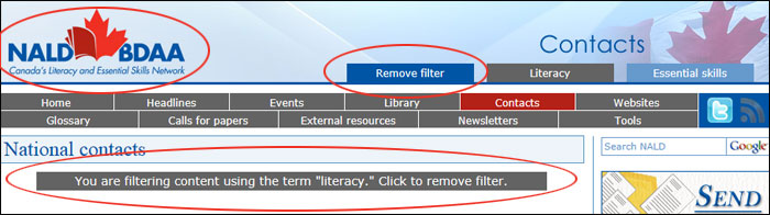 screen shot showing filter removal